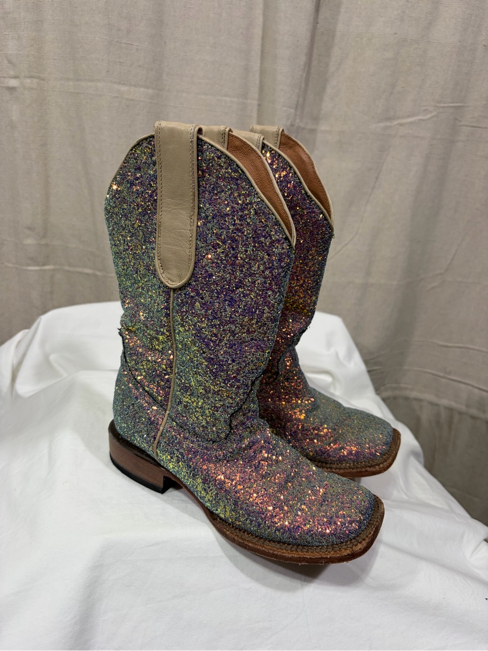 Tanner Mark Blue Mermaid Glitter Boots
